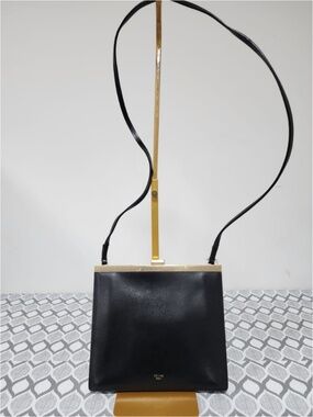 Authentic Céline Small Clasp Bag Black